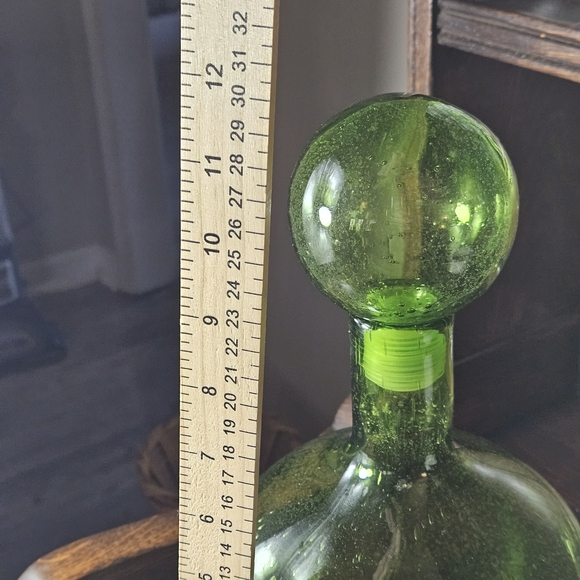 Blenko Green Glass Decantor With Its Stopper. - Picture 2 of 9